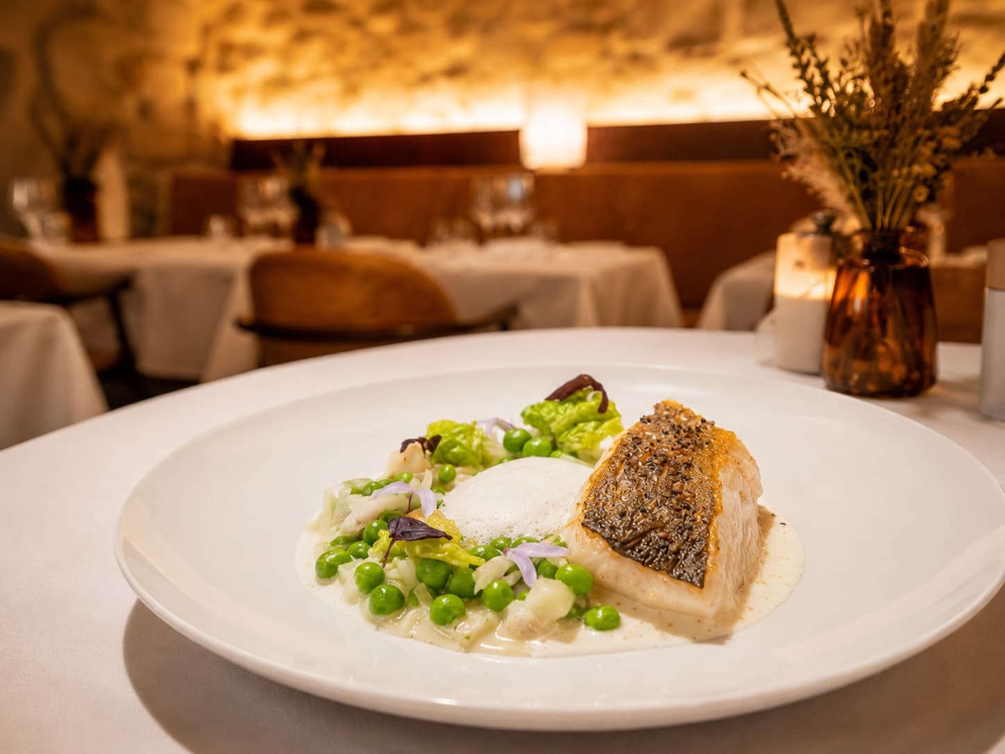 Une création du chef servie dans la salle d’Hestia